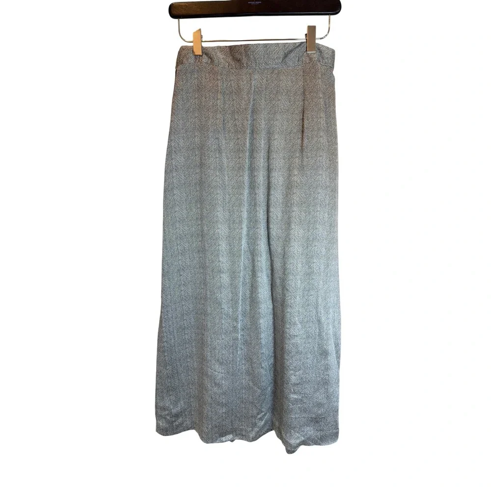 Mary‎ McFadden Signature Collection Grey Herringbone Skirt Set Blouse Maxi Vtg 8